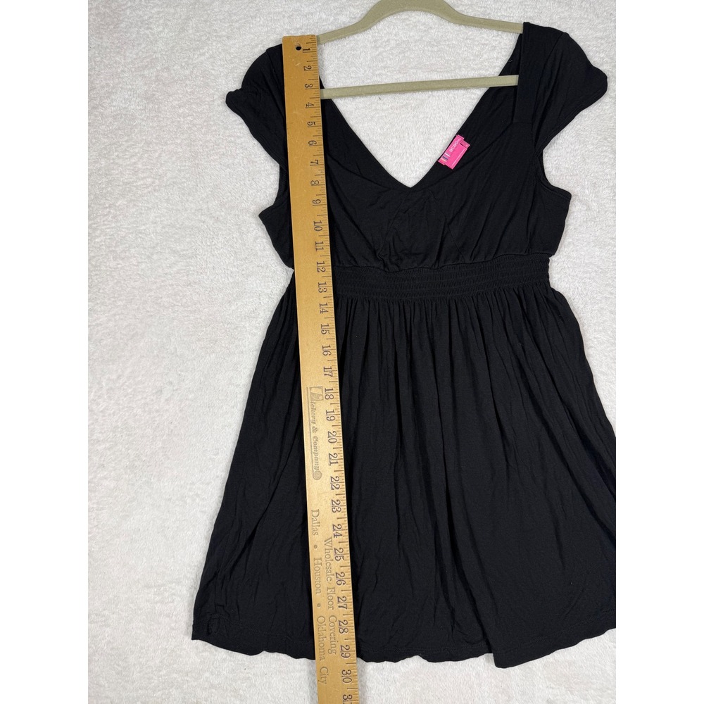 BCBGirls Mini Dress/top Womens M Babydoll Y2K  Ex Smocked‎ Empire Waist V-Neck - Picture 4 of 9